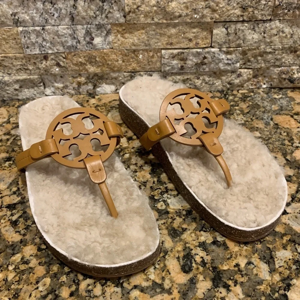 Miller Cloud Genuine Shearling Flip Flop TORY BURCH